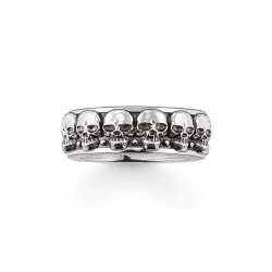 Anillo Calaveras en Plata Ennegrecida