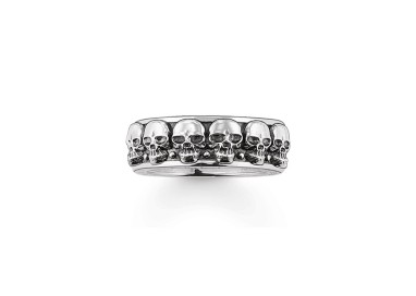 Anillo Calaveras en Plata Ennegrecida