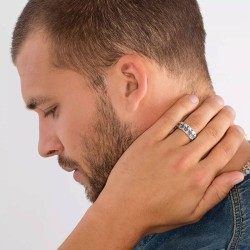 Anillo Calaveras en Plata Ennegrecida