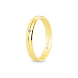 ALIANZA BRILLO/SATINADO CON DIAMANTE 3,5 MM