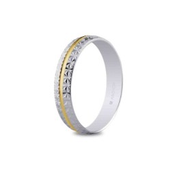 ALIANZA BICOLOR FACETADA DIAMANTADO 4 MM