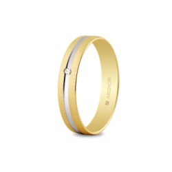 ALIANZA DE BODA BICOLOR Y DIAMANTE 4 MM