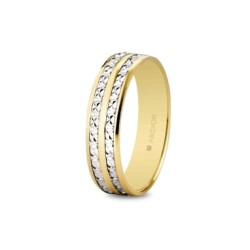 ALIANZA BICOLOR ORO FACETADA 5 MM