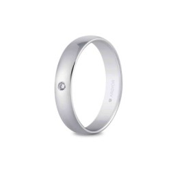 ALIANZA DE BODA ORO BLANCO CON DIAMANTE 4 MM