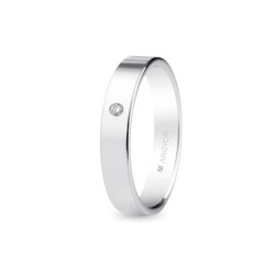 ALIANZA DE ORO BLANCO CON DIAMANTE 4 MM