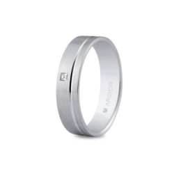 ALIANZA ORO BLANCO DIAMANTE 5 MM