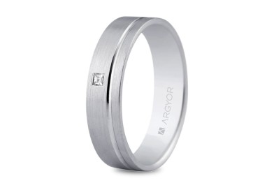 ALIANZA ORO BLANCO DIAMANTE 5 MM