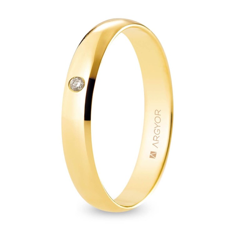 ALIANZA DE BODA ORO Y DIAMANTE 3,5 MM