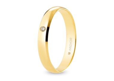 ALIANZA DE BODA ORO Y DIAMANTE 3,5 MM