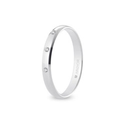 ALIANZA DE BODA ORO BLANCO Y DIAMANTES 3 MM