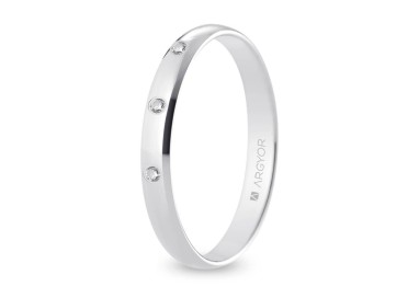 ALIANZA DE BODA ORO BLANCO Y DIAMANTES 3 MM